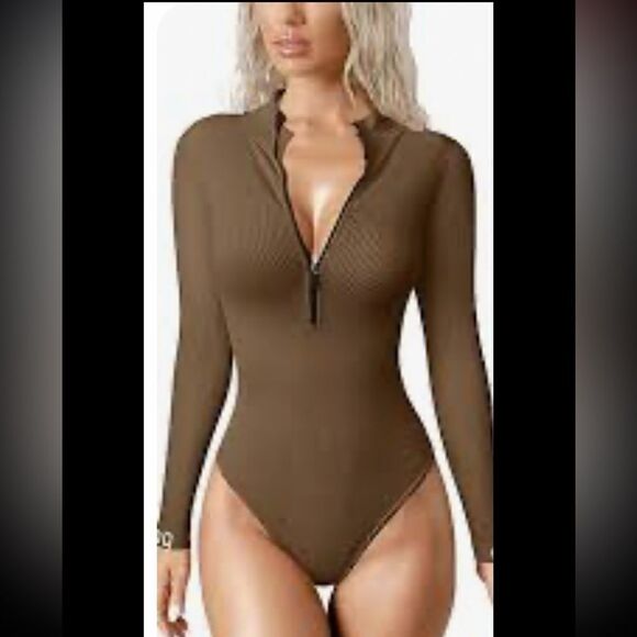 New Seamless Sexy Ribbed Jumpsuit With Front Zip Shape Wear Hourglass - Picture 1 of 12